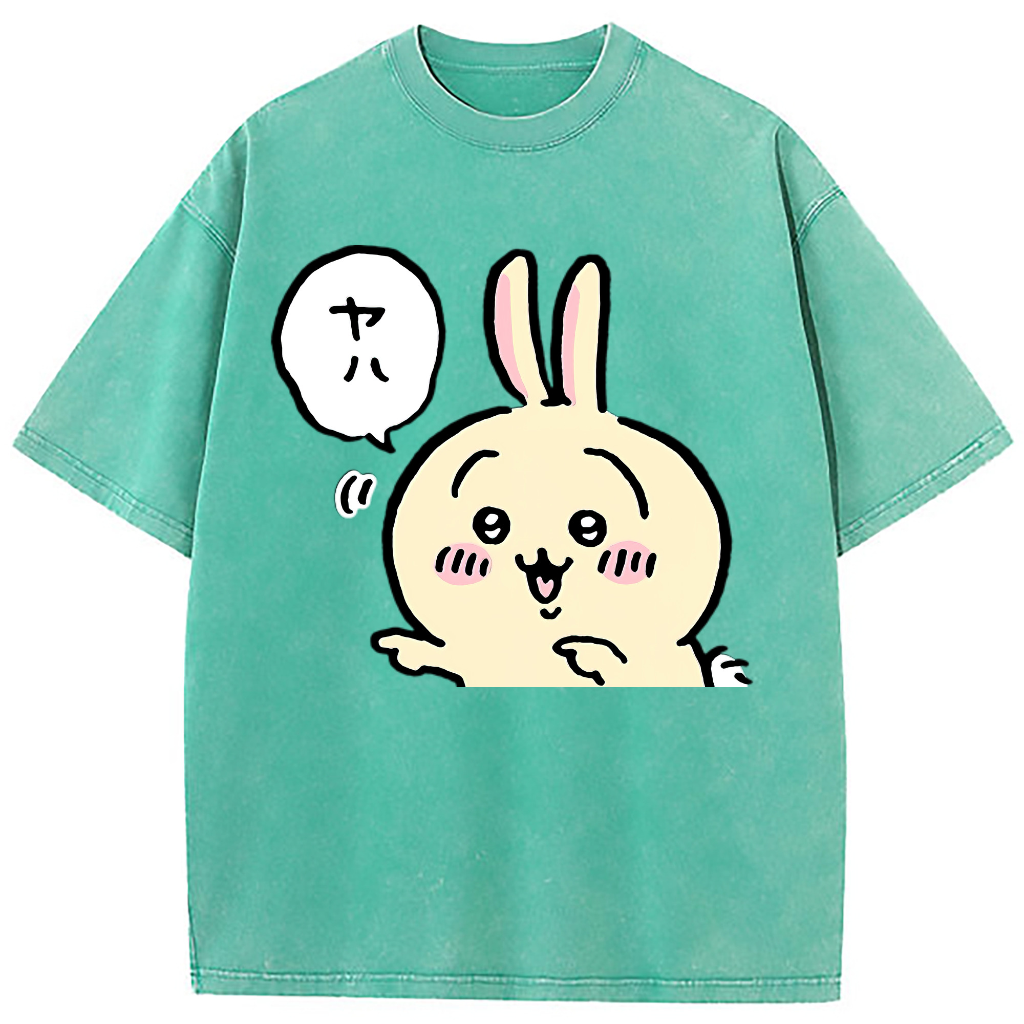 （画像用） ちいかわ うさぎ Chii-kawa usagi 綿100% ヴィンテージ風 半袖Tシャツ（フロントプリント）